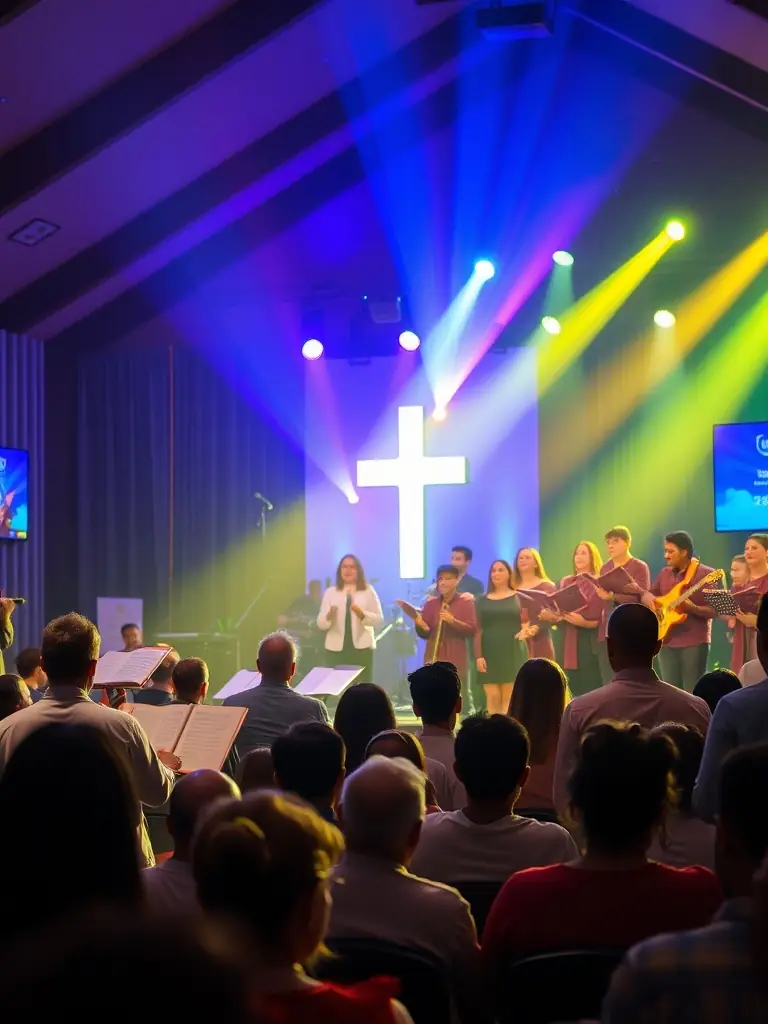 A vibrant photograph capturing the energy of a live music performance at one of BRANCHEZ LA GUITARE's community concerts, showcasing diverse musicians and an enthusiastic audience.